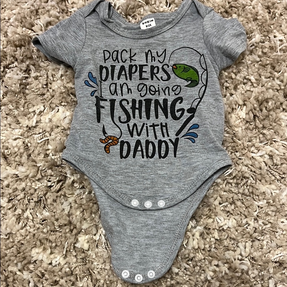 SHEIN Gray Bodysuit with Fishing Design